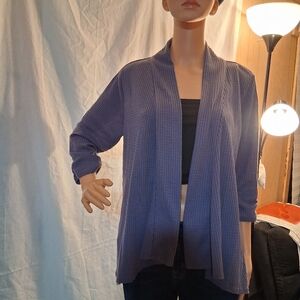 Notations Women's Purple Open-Front Cardigan